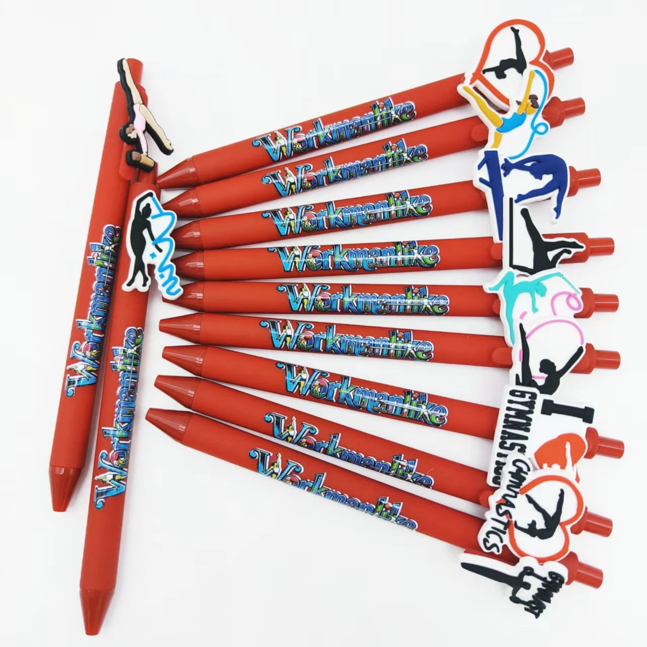 

8pcs/12pcs gymnastics theme practical ballpoint pen Red series daily notes convenient universal ballpoint pen