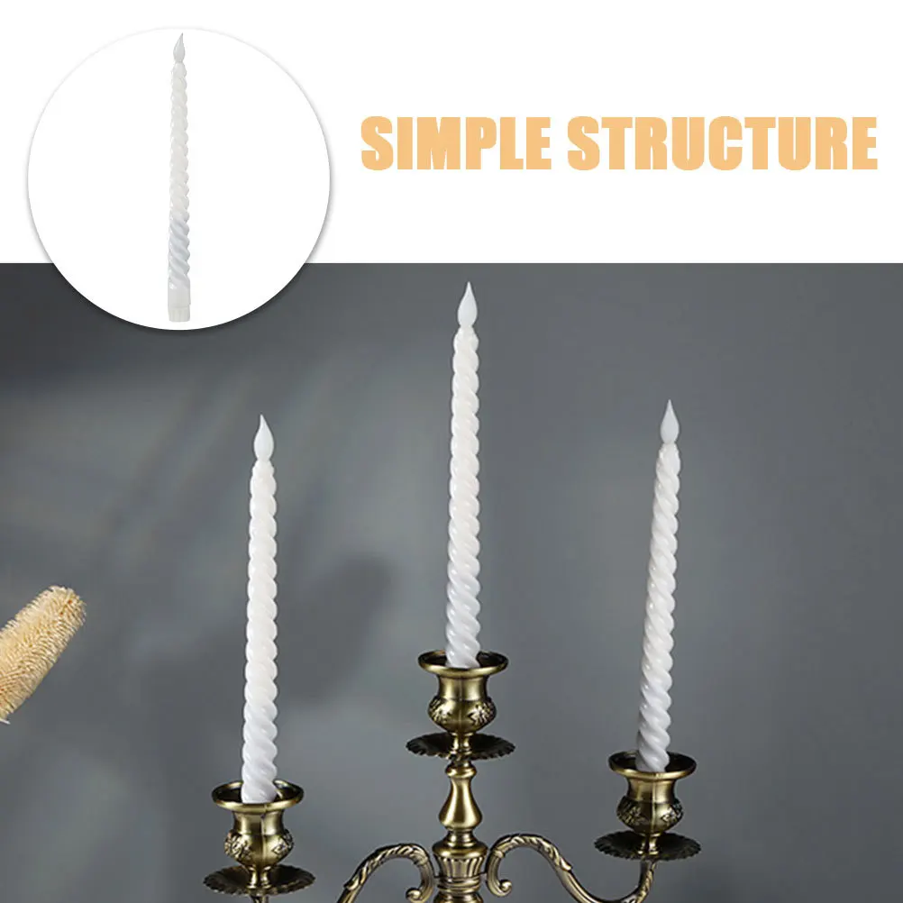 6Pcs Flameless Taper Candles LED Operated Smooth Surface Realistic Design for Romantic Dinner Wedding Decor