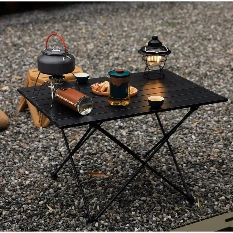 Portable Egg Roll Folding Camping Table Lightweight Picnic Table with Carry Bag Outdoor Roll-Up Desk for BBQ Travel Office view 4