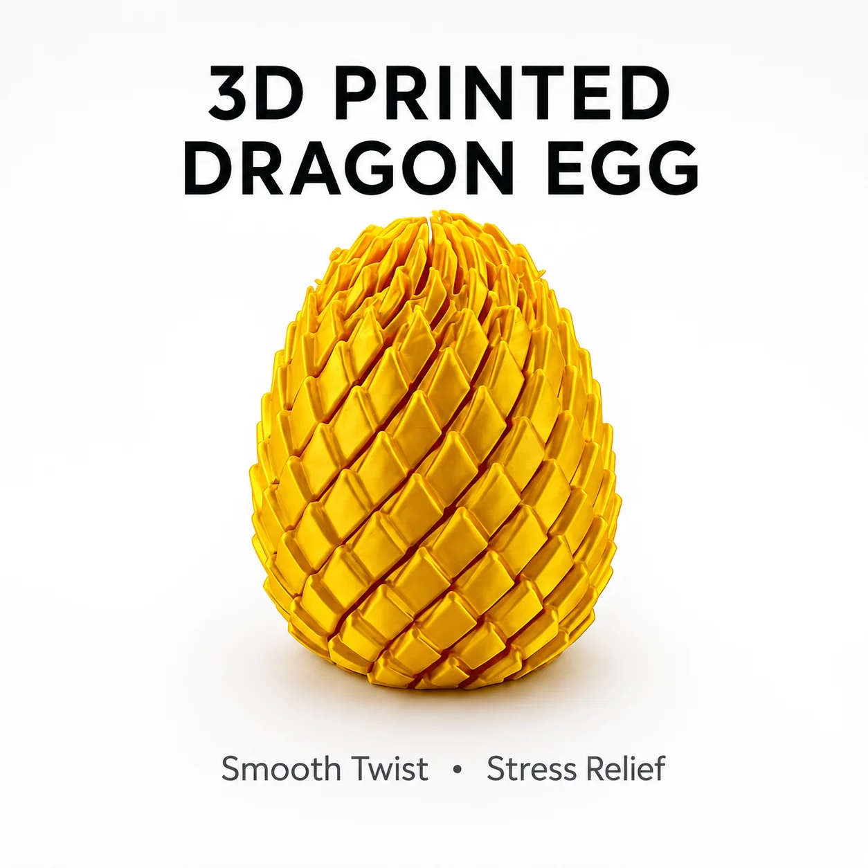 Creative 3D Printed Dragon Egg Stress Relief Fidget Toy, Twistable Deformable Sensory Egg, Desk Ornament Tabletop Decor Gadget