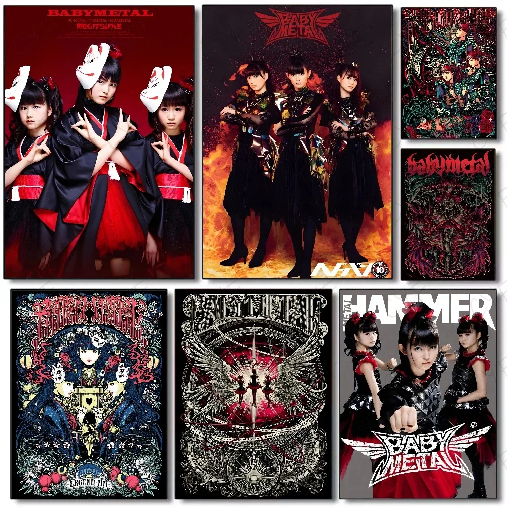 Babymetal Japanese Pop Group Music Star Poster Canvas Painting Home Living Room Bedroom Bar Aesthetic Decoration