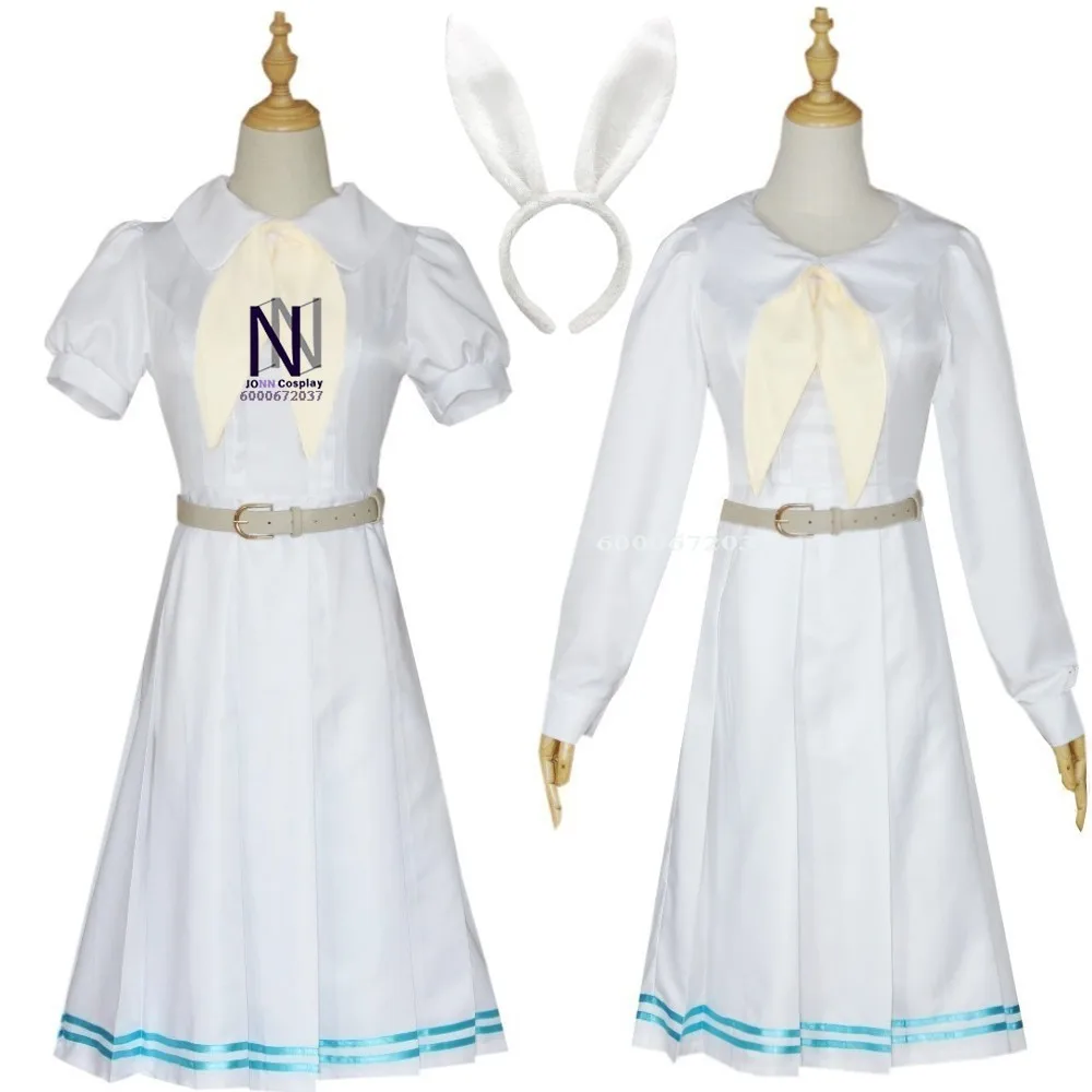 

New Anime Beastars Haru Cosplay Costume-Women's Lolita Dress, Wig, Ears, Japanese School Uniform for White Rabbit Halloween Look