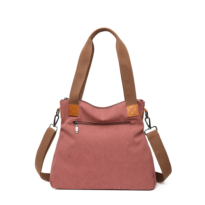 Bolso de mano de lona de gran capacidad para mujer, bolsos femeninos de moda coreana Simple, bolso de hombro informal para compras y viajes