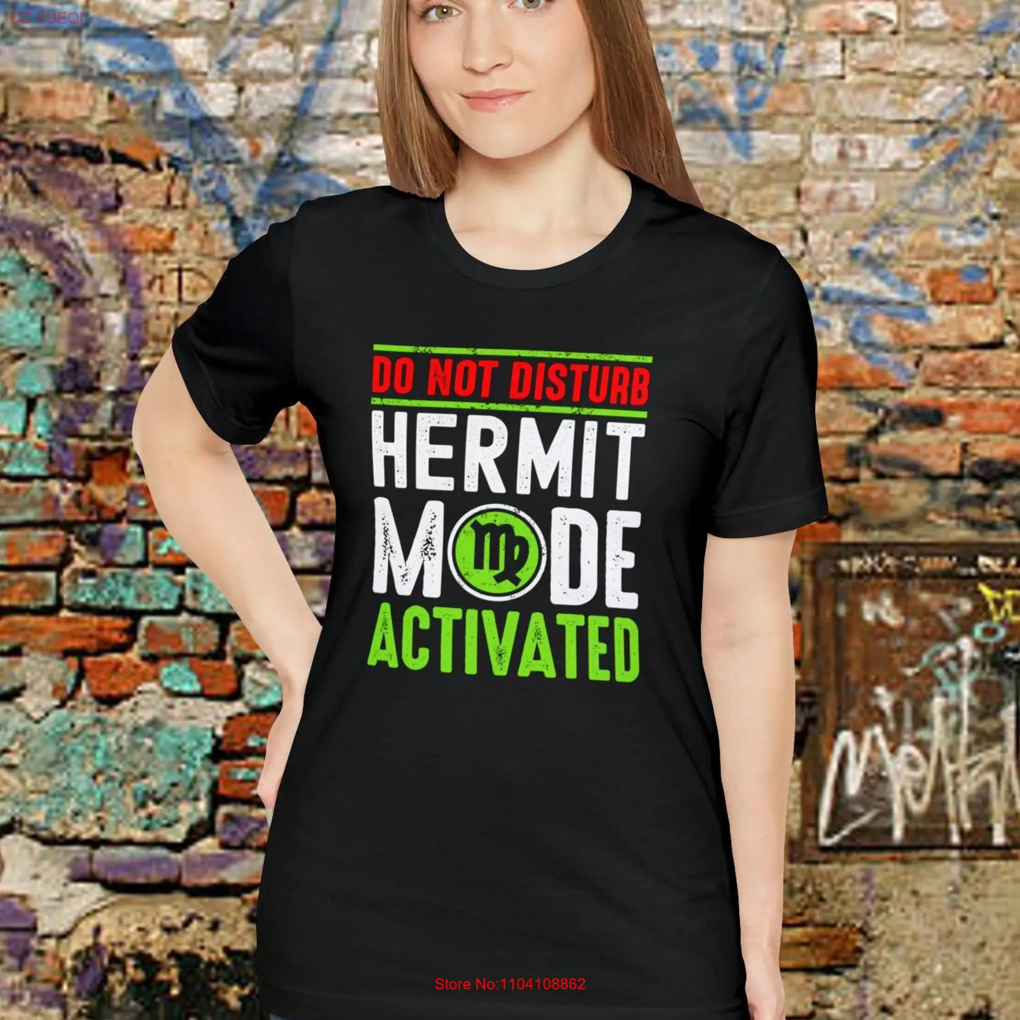 Do Not Disturb Hermit Mode Activated Virgo Earth Sign T Shirt Horoscope Zodiac long or short sleeves