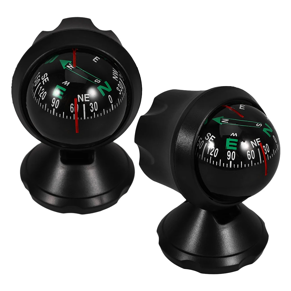 

2Pcs Mini Auto Universal Compass Compact Adhesive Car Dashboard Compass Navigation Ball for Vehicle and Boat Compasses