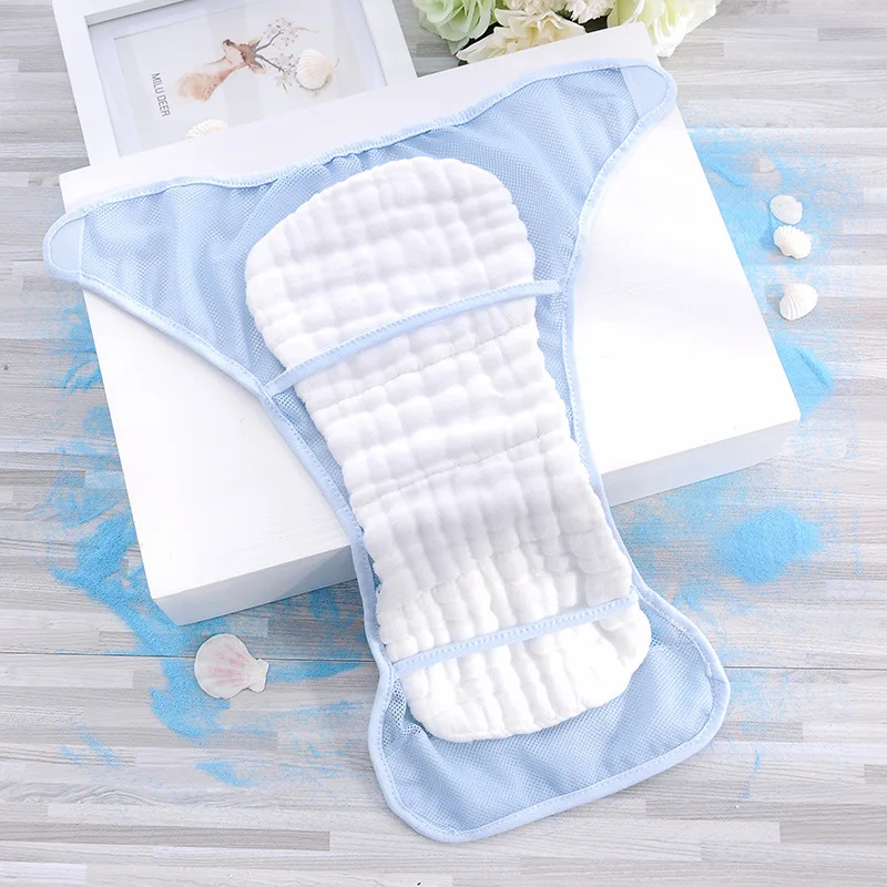 Baby Diapers Reusable Nappies Cloth Diaper Washable Mesh Pocket Nappy Newborn Summer Breathable Diapers Infant Polyester liner