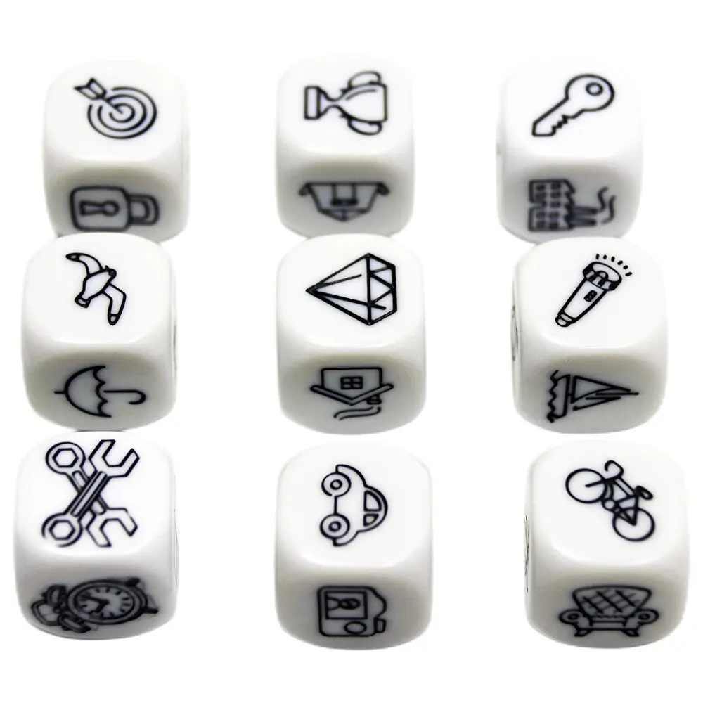 D6 Dice Set Telling Story Cube High Quality Acrylic 6 Sided Dice Funny Engraved Patterns For Games view 3