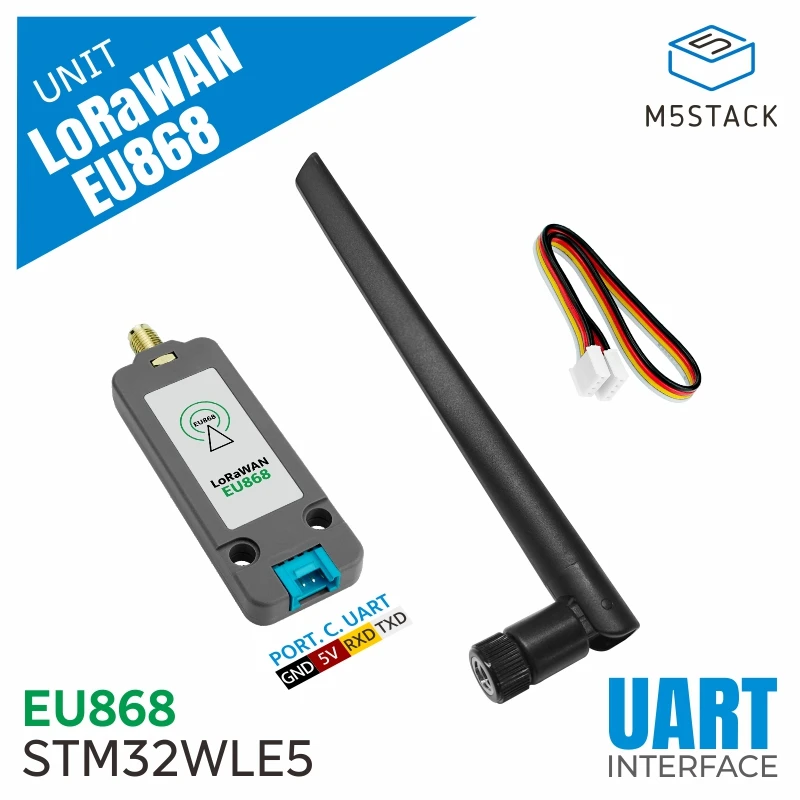 M5Stack Official LoRaWAN Unit US915/EU868/AS923(STM32WLE5) with Antenna