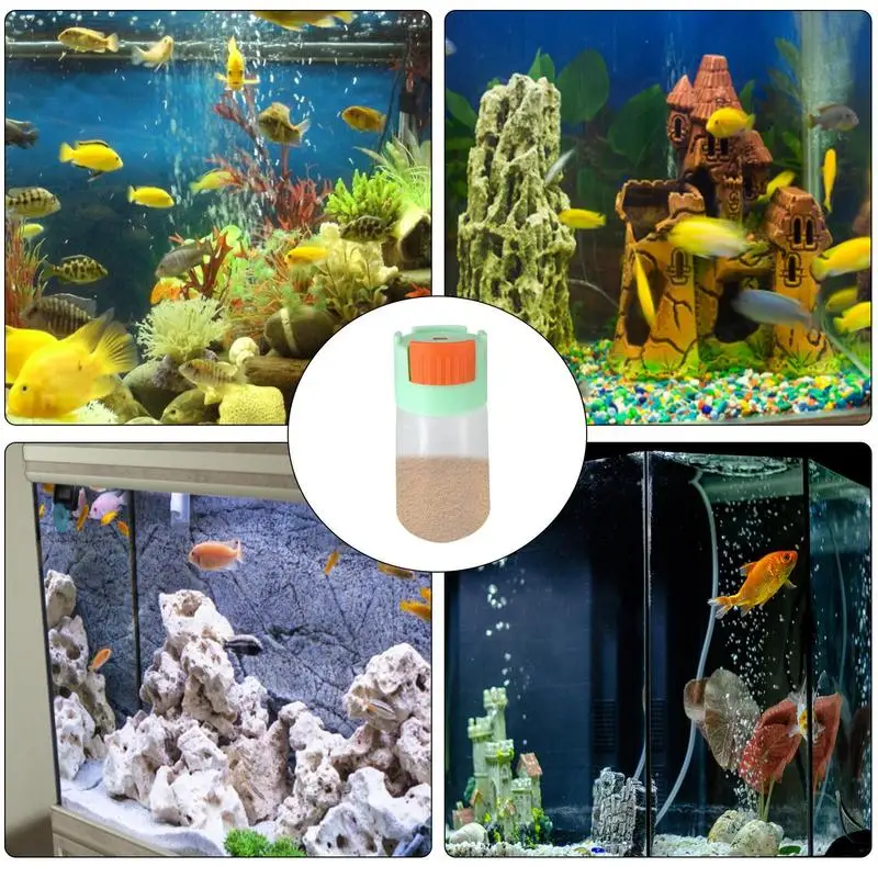 Fish Feeder Bottle Fish Food Feeding Bottle Quantitative Container Refillable And Leakproof Fish Food Holders With 0.5g Manual