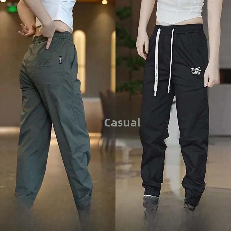 

Ice Silk Cool Feeling Thin Work Pants Men Summer Loose Casual Wear Resistant Cuffed Long Trousers for Working And Sports
