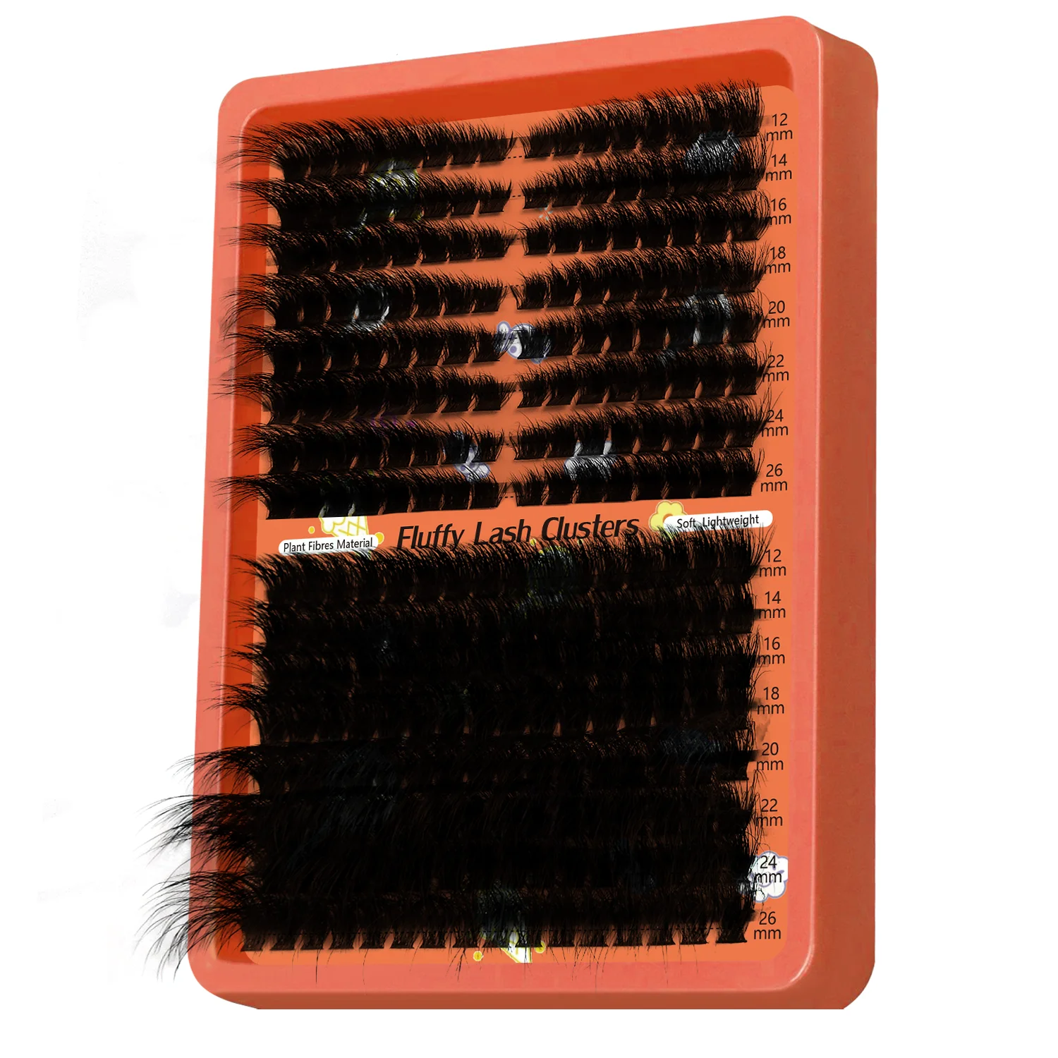 100D Fluffy DIY Cluster Lashes Cat Eye Fox Lash 8D 0.05mm D-Curl Soft Fake Eyelashes Reusable for Beginners Makeup Application