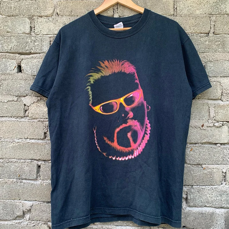 Rikishi Professional Wrestler Portrait Short Sleeve T-Shirt Hip Hop American Style Streetwear round Neck Half Sleeve Men's Fa...