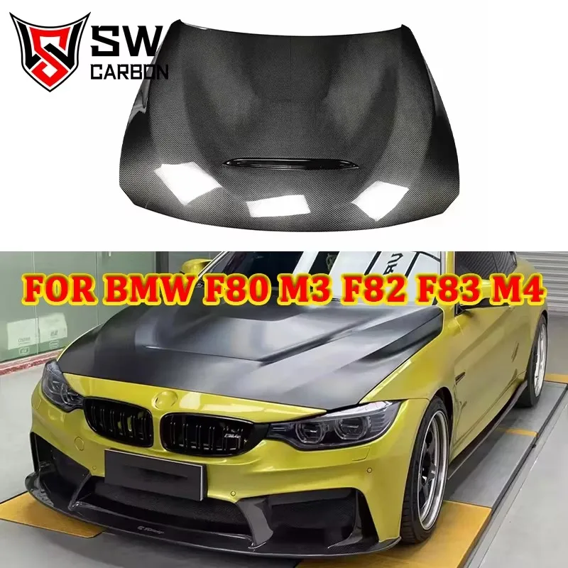 Carbon Fiber GTS Style Hood Cover Front Engine Valve Cover Hood Heat Shield for BMW F80 M3 F82 F83 M4