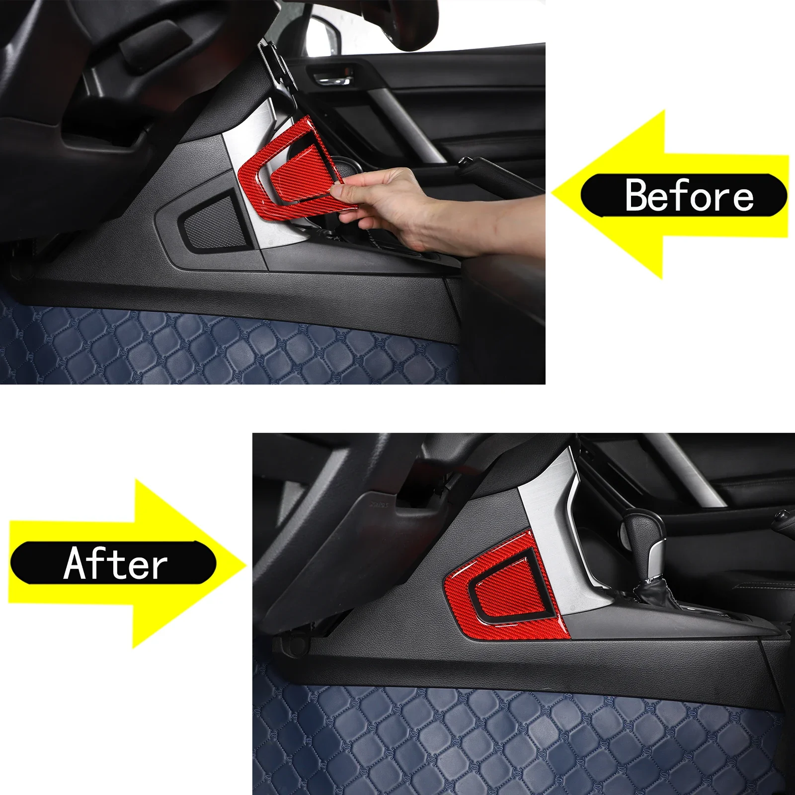 For Subaru Forester 2013-2018 Soft Carbon Fiber Center Console Side Groove Panel Sticker Auto Accessories