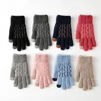 Pair Warm Winter Touch Screen Gloves Women Men Classical Knit Mittens Glove Outdoor Cycling Cold Proof Windproof Gloves