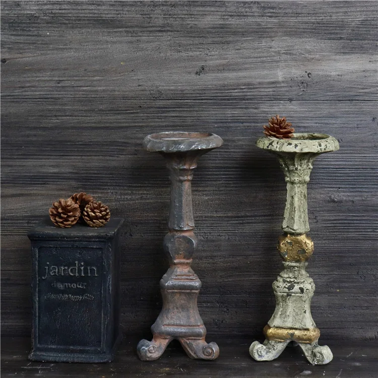 Retro and old literature and art European groceries Garden garden decoration Candlestick ornament Crafts