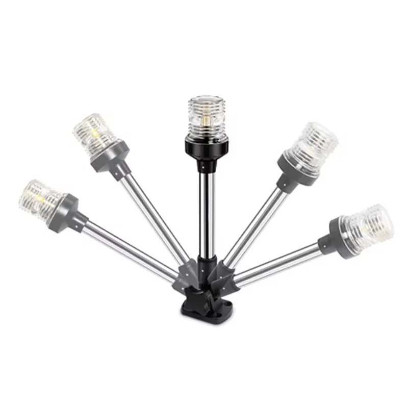 

18 Anchor Light Boat Bimini Stern Light Boat Round White Light Emitting Diode Folds Down 10-24 Volts