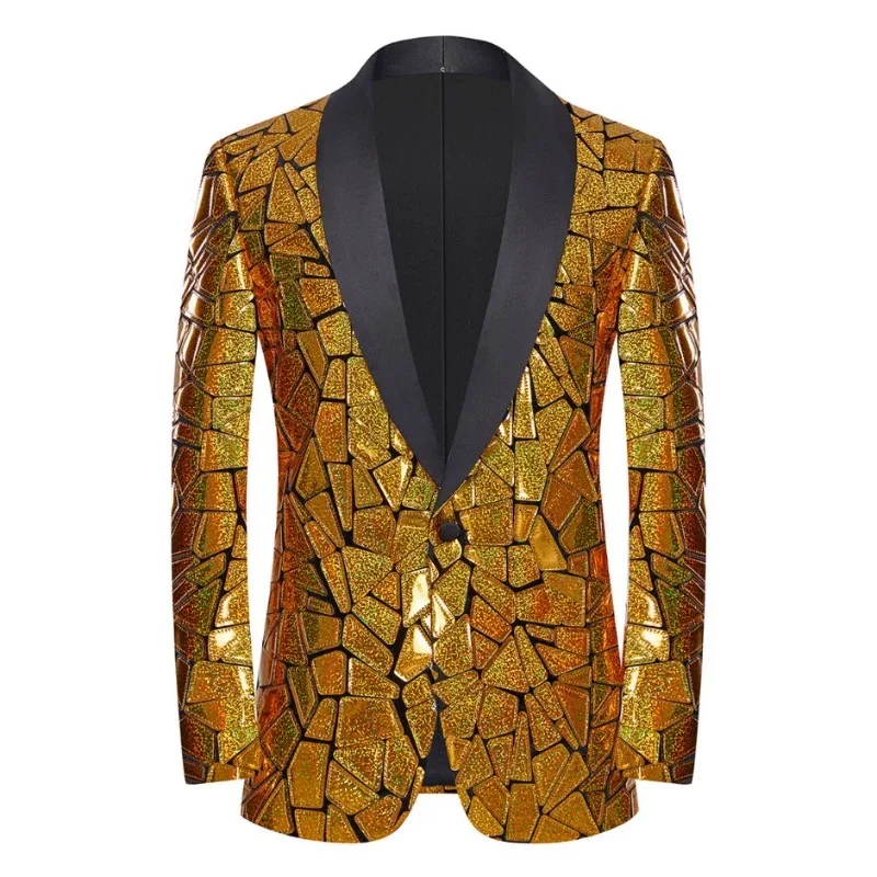 Bar nightclub laser imitation lens sequin suit shiny wedding party banquet dress singer host performance