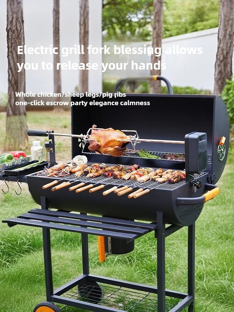 

Гриль-барбекю с двойным пламенем, большая уличная садовая вилла, гриль-барбекю в американском стиле для домашнего использования