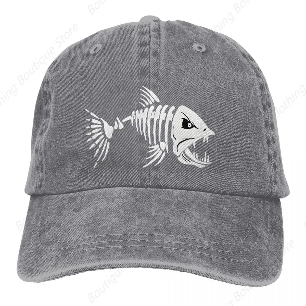 Fish Bone Baseball Caps Peaked Cap Pike Hunter Sun Shade Hats for Men