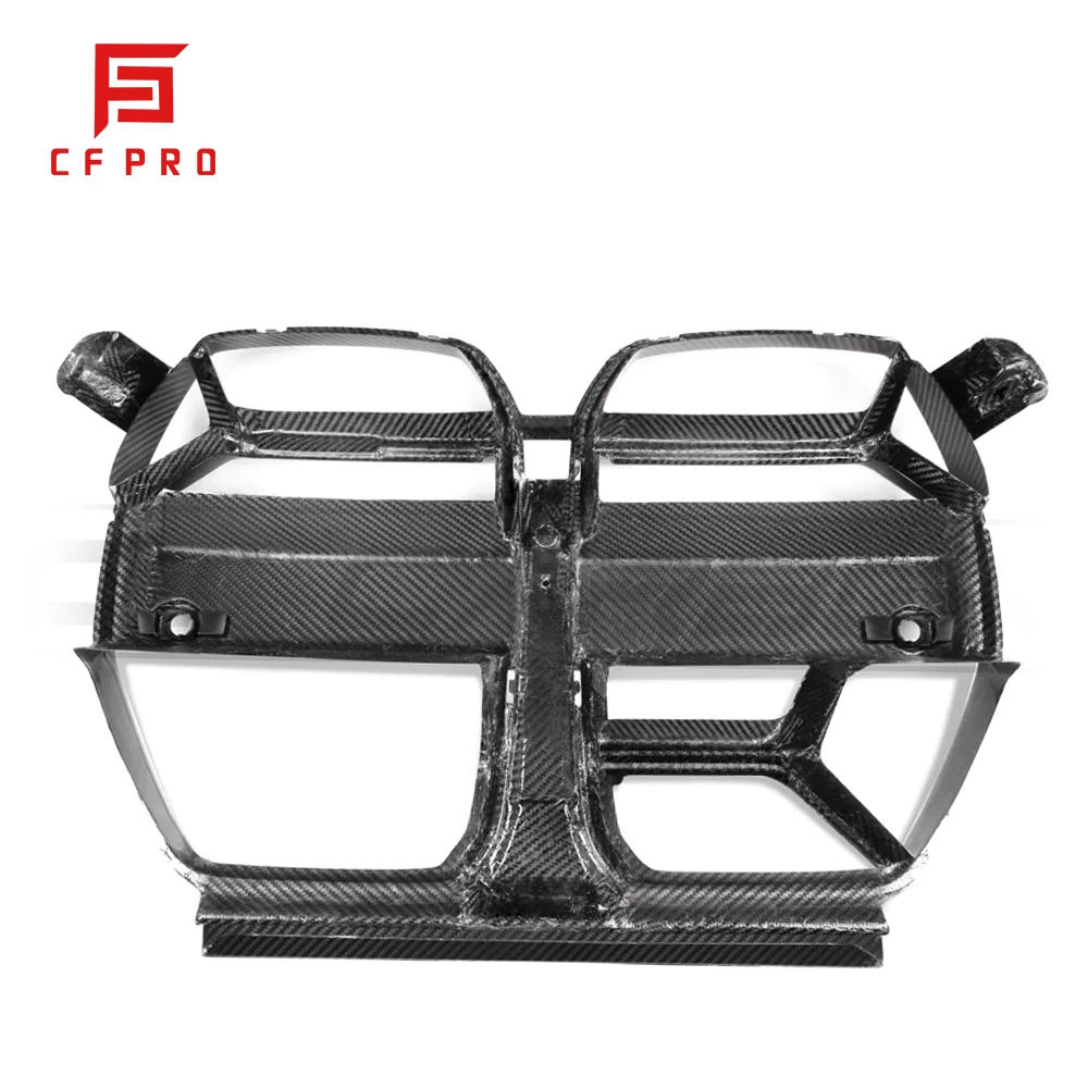 CSL Style Carbon Fiber Real Carbon Fiber Grille Front Bumper Grill With Acc Auto Racing Grid  For BMW M3 G80 M4 G82