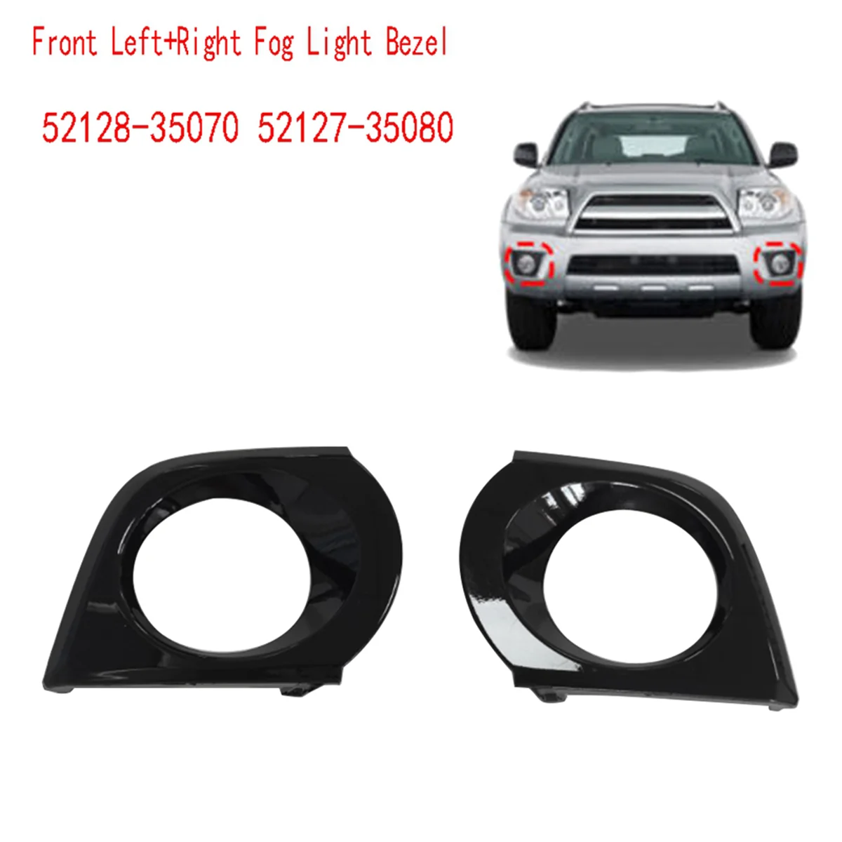 Новая передняя левая и правая противотуманная фара для Toyota 4Runner 2010-2013, рамка противотуманной фары 52128-35070 52127-35080