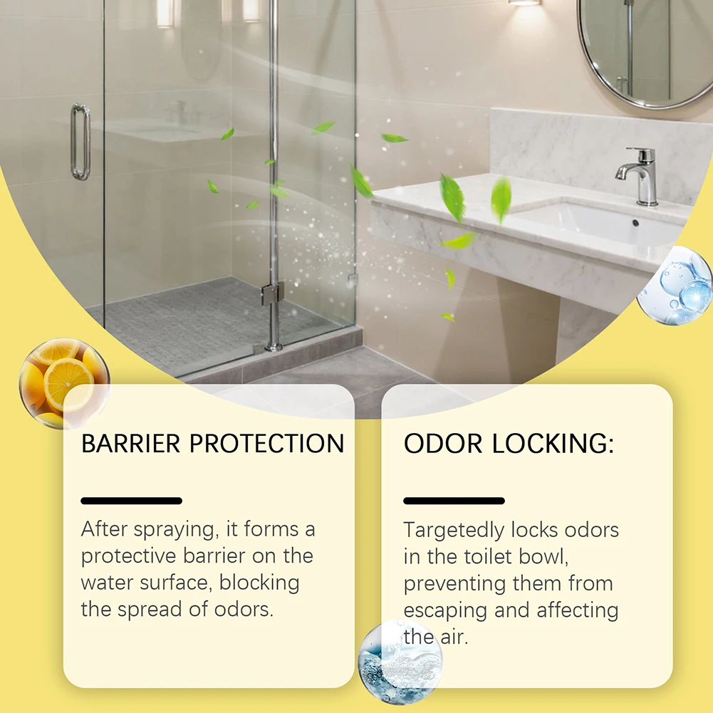

Long Lasting Citrus Toilet Deodorizer Mist For Home Effective Pre-Toilet Spray. Personal-Use