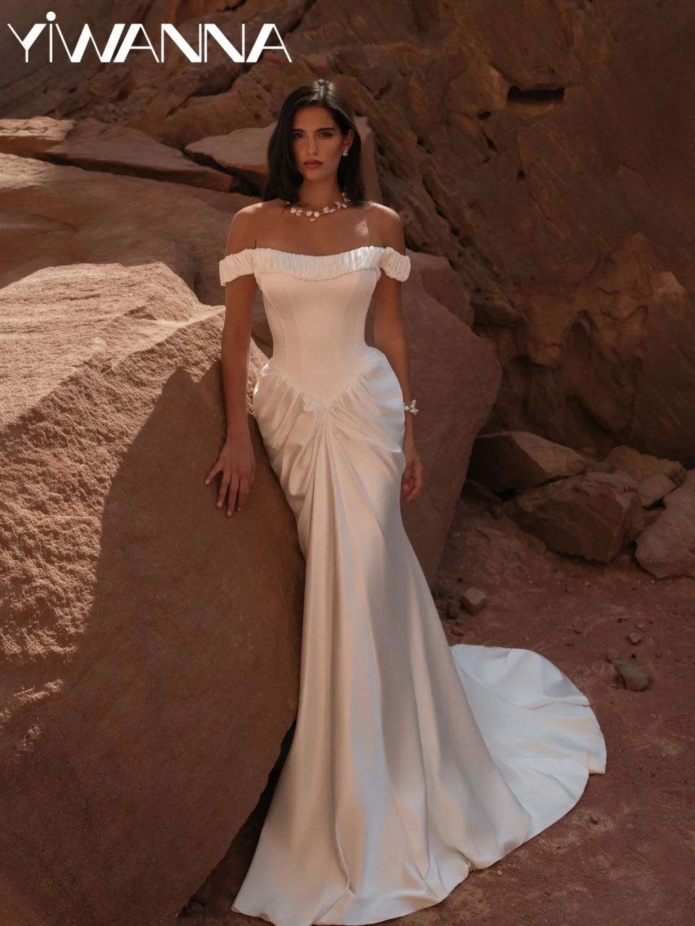 

Ivory 3D Floral Lace Appliques Wedding Dress Elegant Off The Shoulder Bridal Gown Customized Mermaid Long Dresses For Bride