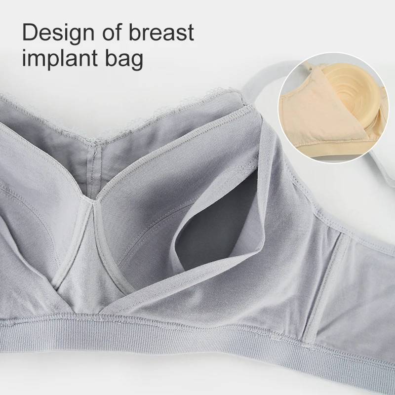 6052 Silicone Breast Forms Fake Breasts Mastectomy Bra with Pockets for Artificial Breast Prosthesis Woman Without Steel Ring