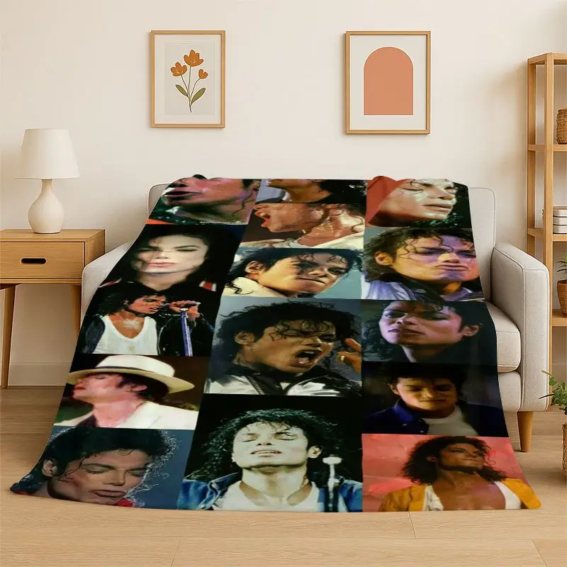 Retro MJ Michael Jackson King of Pop Soft Flannel Throw Blanket,Cozy Blanket for Bed,Couch,Sofa,Bedroom,Living Room,Travel