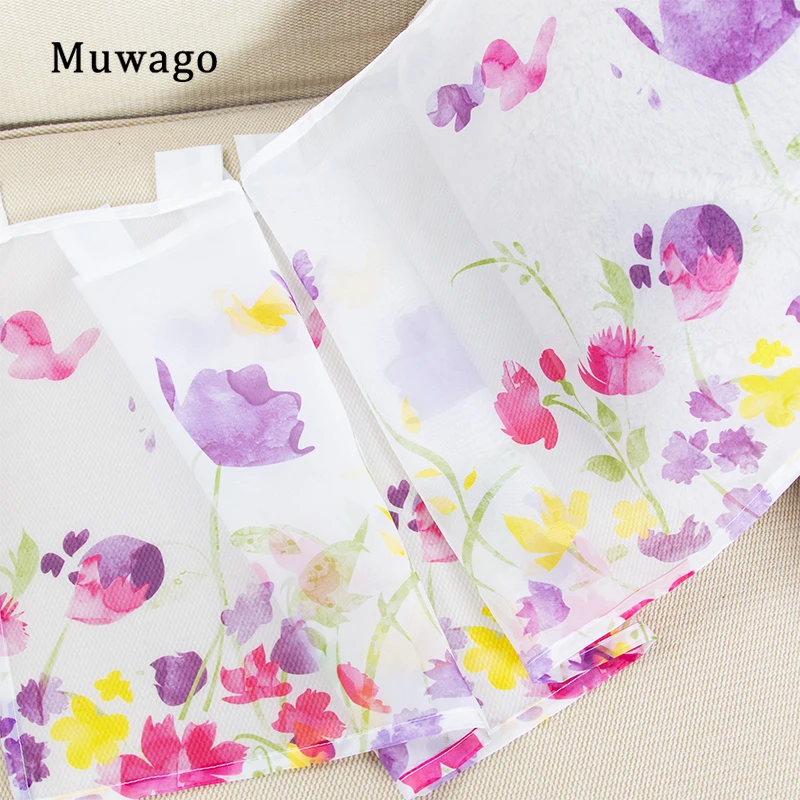 Muwago New Arrival motyle wzór kawy kurtyny przezroczyste woal pół falbany do szafki kuchenne estetyczne wystrój domu