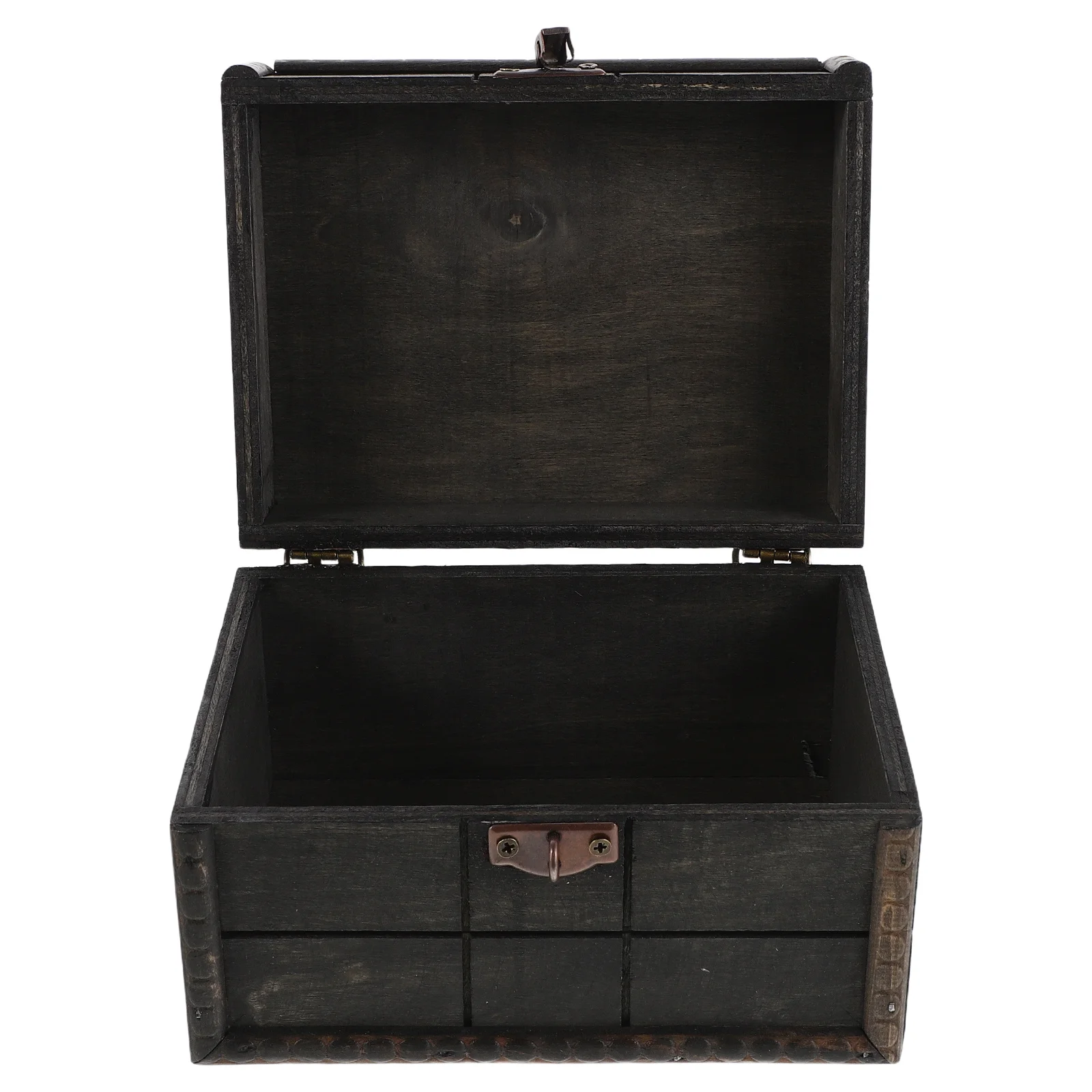 

Винтажный деревянный сундук 6,29x4,72x3,93 дюйма, органайзер для хранения ювелирных изделий в стиле ретро с крышкой-застежкой, чехол сокровища на память для колец