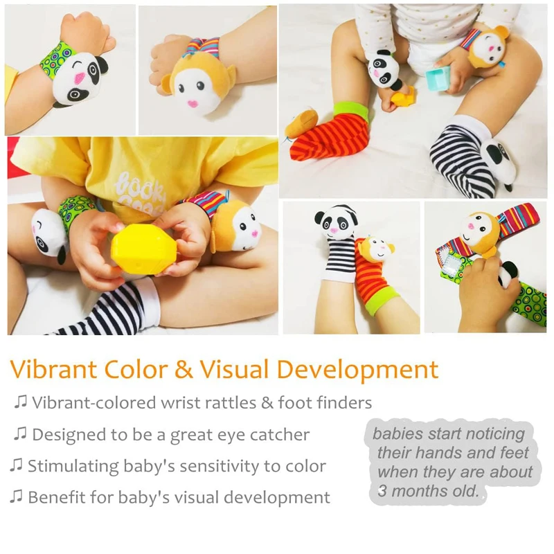 Baby Baby Spielzeug Handgelenk Rasseln für Babys Rassel Socken Fuß finder Hand Arm Armbänder Rasseln Bein Knöchel Fuß Rassel Spielzeug