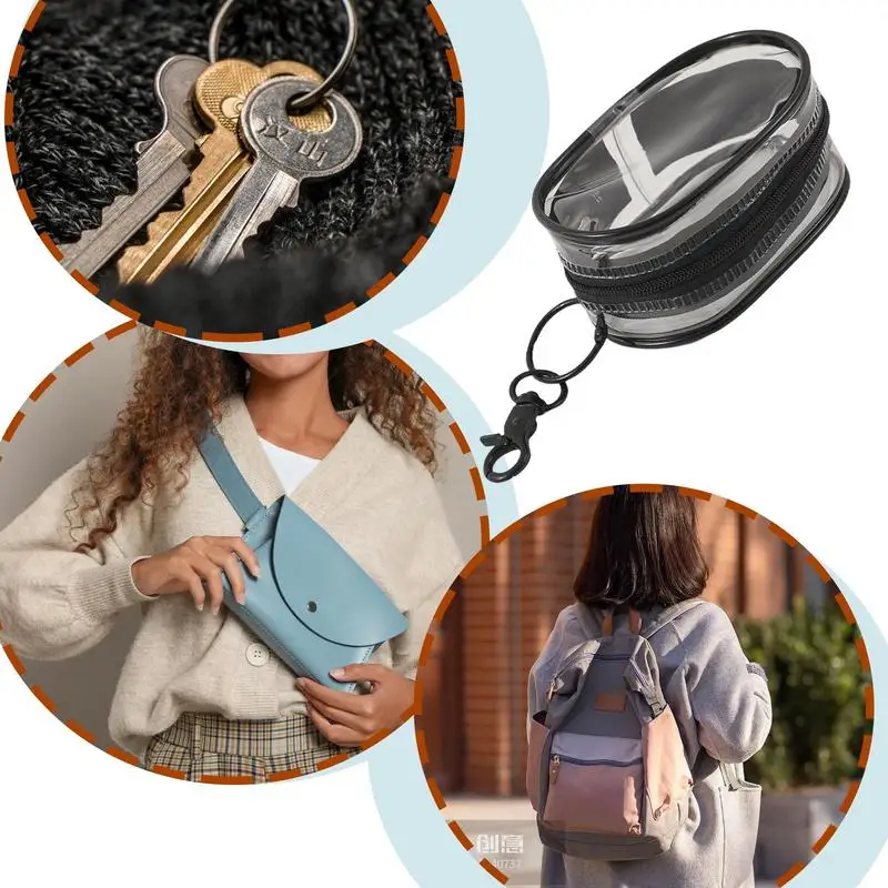 Monedero transparente de PVC para Navidad y día de los niños, billetera transparente, llavero, bolso para auriculares, monedero pequeño, grueso