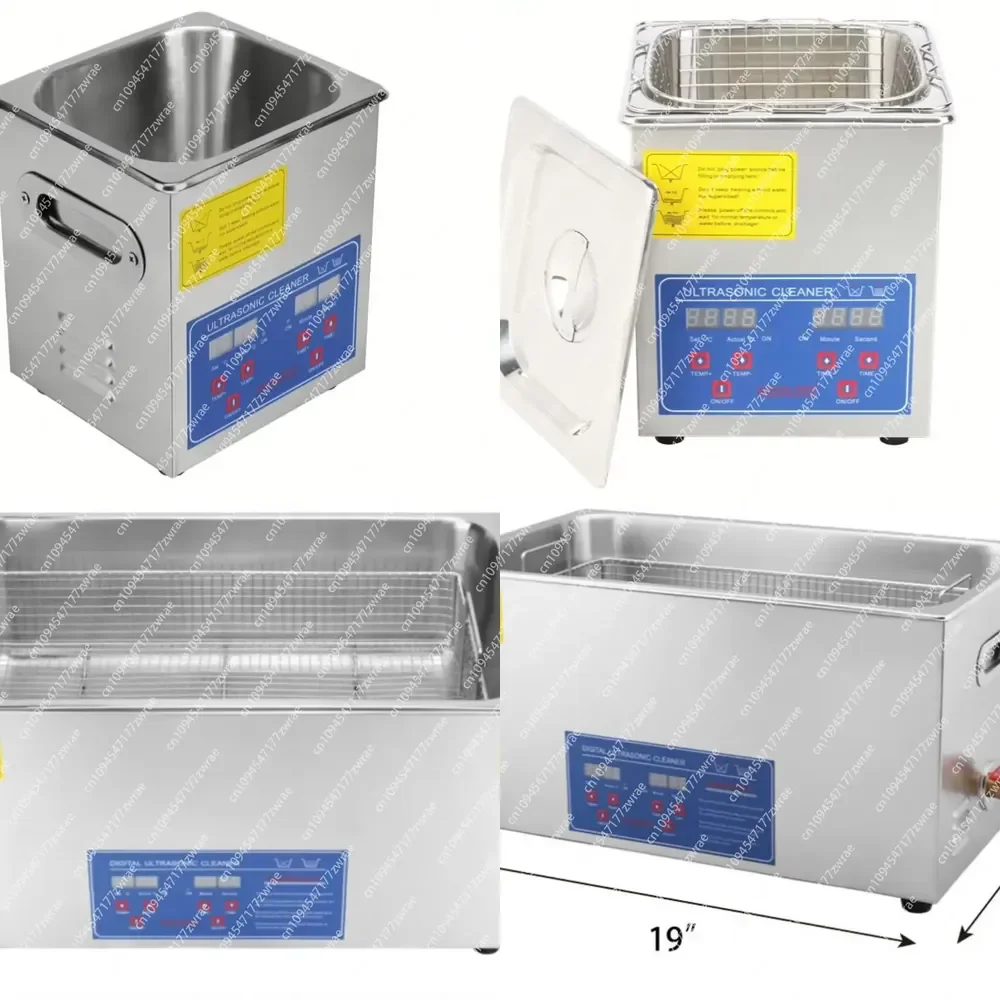 Stainless Steel Portable Electric Ultrasonic Cleaning Machine with Digital Heater Timer for Household & Car Use
