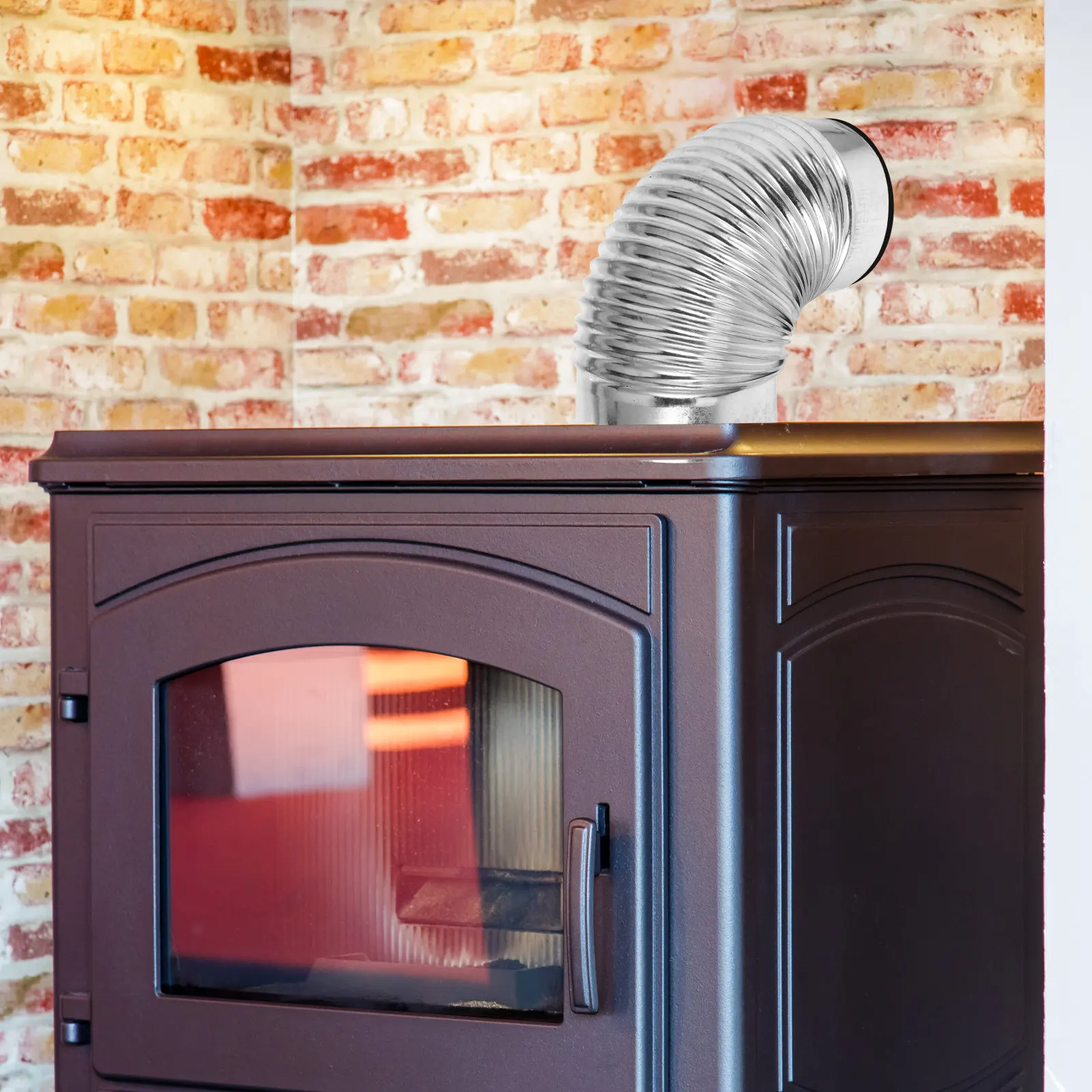 

Высокотемпературный термостойкий коленчатый соединитель из нержавеющей стали для дымохода дровяной печи, выхлопной трубы, вентиляционного отверстия, камина