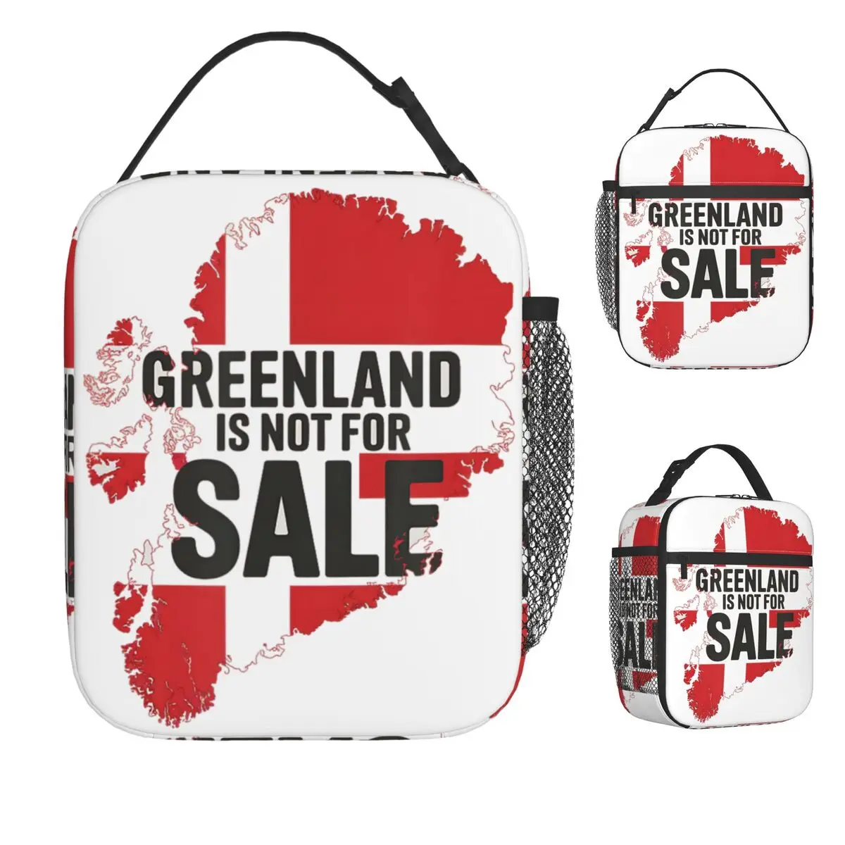 

Greenland Is Not For Sale Lunch Bag Casual Lunch Box Work Portable Thermal Tote Handbags Graphic Cooler Bag