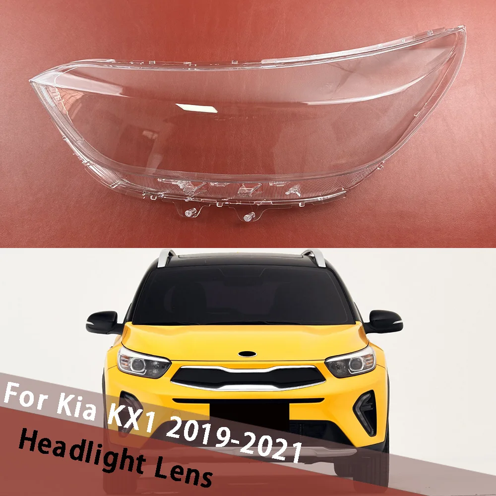 

For Kia KX1 2019 2020 2021 Front Headlamp Housing Transparent Lampshade Lamp Shell Masks Headlight Cover Lens Plexiglass