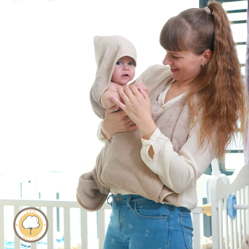 

75x5 см детские полотенца с капюшоном банное полотенце одеяло чесаный хлопковый фартук полотенце банный халат мягкая впитывающая детская теплая накидка для новорожденных