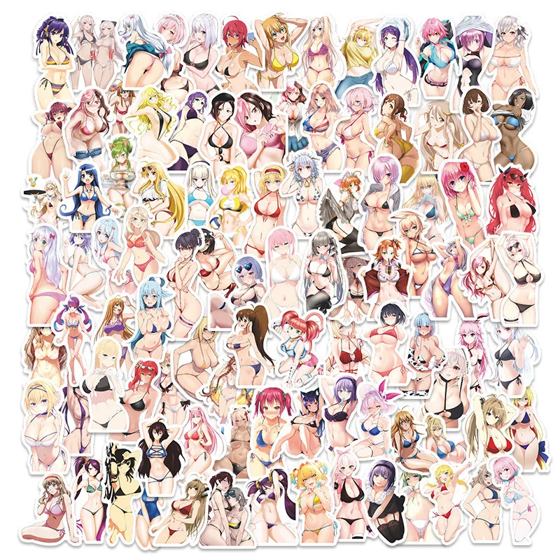 

100 Pcs Sexy Bikini Girls Sticker Cartoon Anime Beautiful Sexy Swimsuit Girls Waterproof Sticker Mobile Phone Notebook Decor Toy