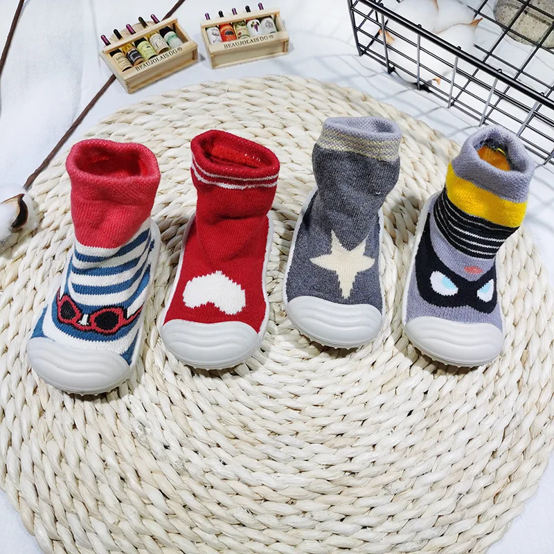 Bebe Cartoon Baby Shoe 2023Autumn Winter New Child Socks Shoe Warm Thickened Walking Shoe Light Boy Girl Shoe Kid Shoezapatillas