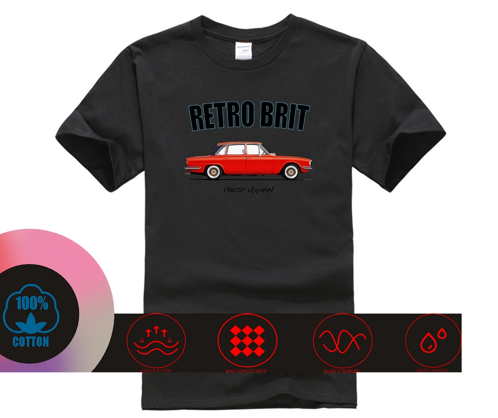 Camiseta. RETRO. AUTO CLÁSICO. MODIFICADO. ESTILO CLÁSICO. Camiseta BRITISH para hombre