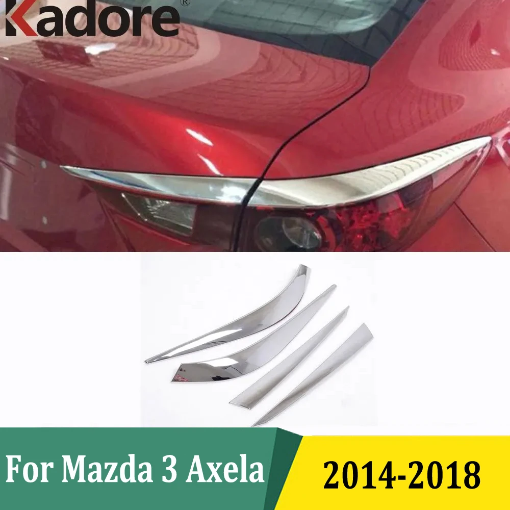 

For Mazda 3 AXELA 2014 2015 2016 2017 2018 Chrome Taillight Eyebrow Trim Rear Light Lamp Eyelid Strips Accessories
