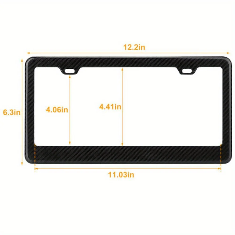 License Plate Frame Rustproof Waterproof Carbon Fiber Black License Plate Frame