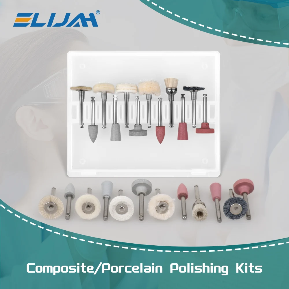 

ELIJAH Dental 12pcs/box Composite Polishing Kit RA 2.35mm for Low Speed Hanpiece Porcelain Natural Teeth Nail Polishing