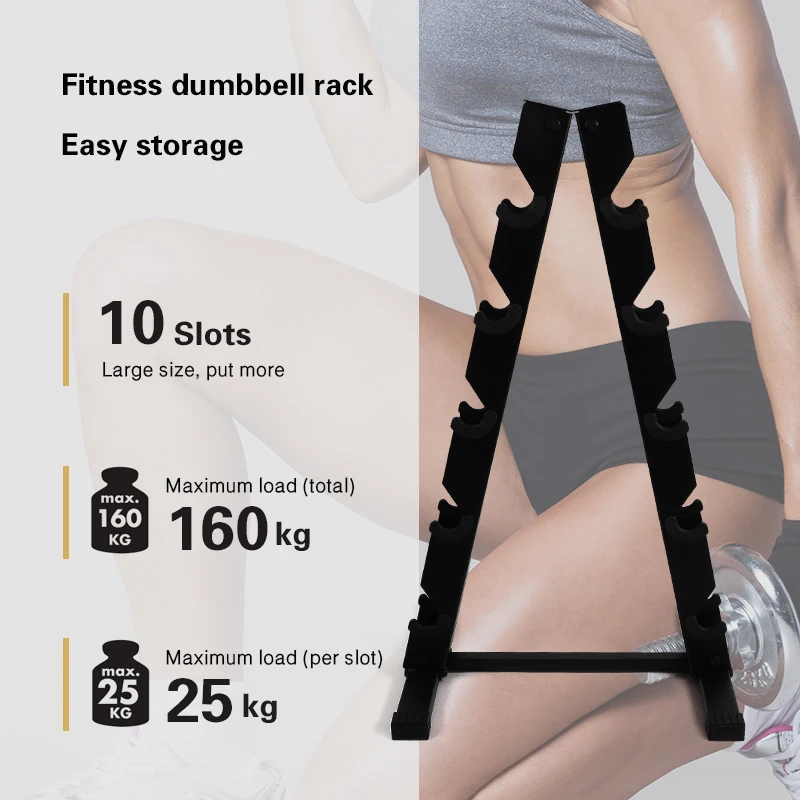 Wholesale customized fitness equipment adjustable dumbbell placement rack five pairs of dumbbell storage type a dumbbell rack