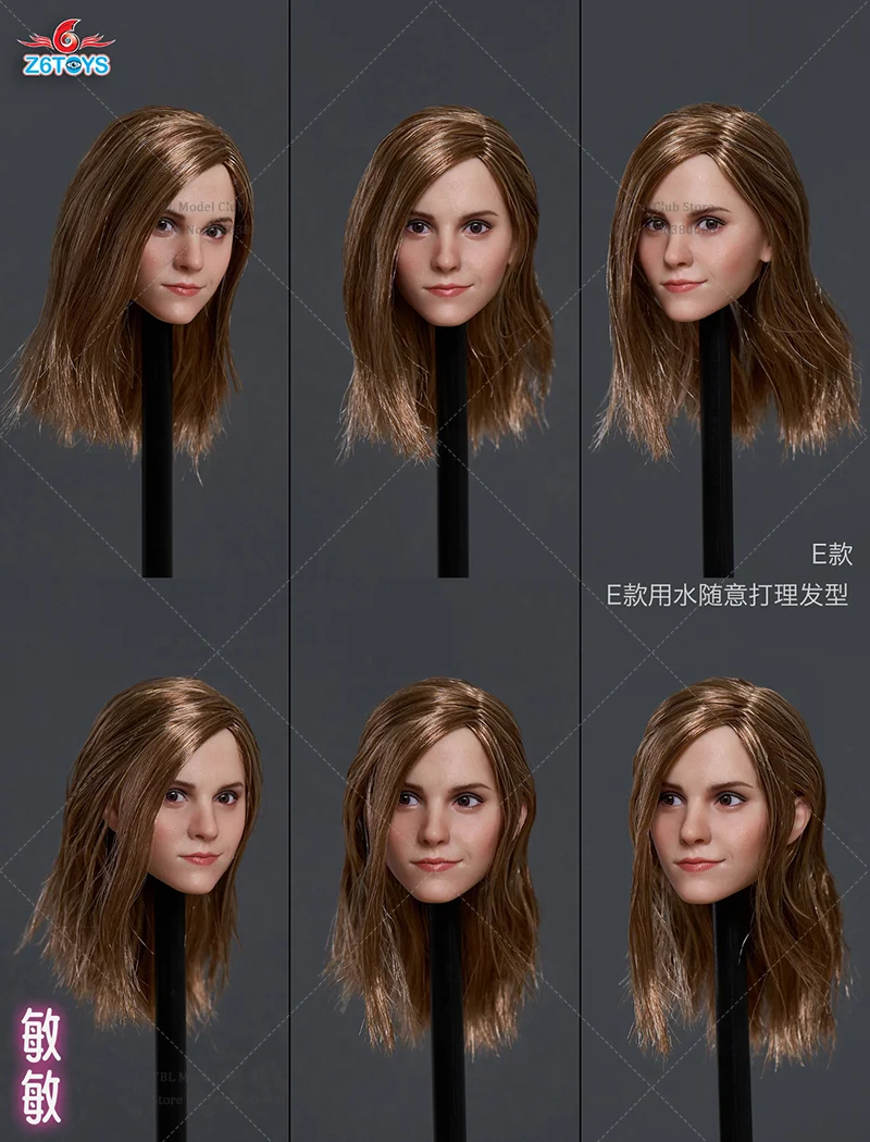 Z6TOYS ZC012 1/6 Scale Head Sculpt Simulation Beautiful Woman Movable Eyes Long Hair For 12-inch Dolls Action Figure Soldier