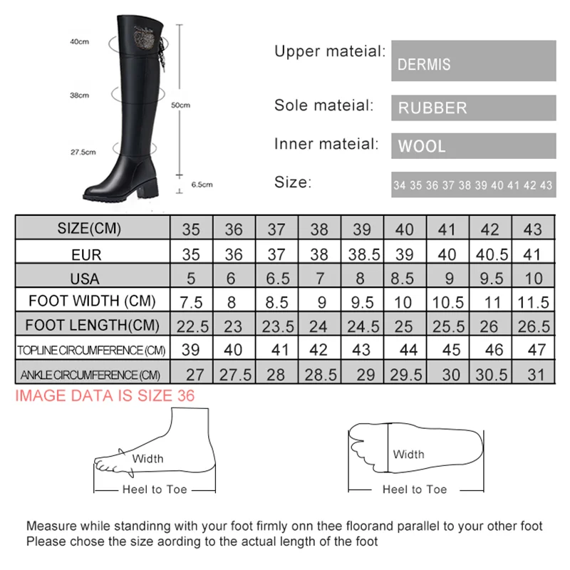 Women Thigh High Boots Genuine Leather 2024 New Winter Wool Warm Women Boots Large Size 41 42 43 Over-the-knee Boots Women