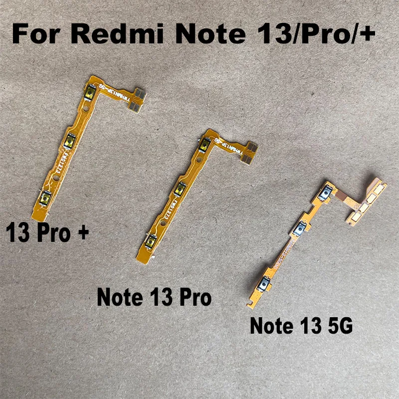 For Xiaomi Redmi Note 13 Pro + Plus Power Volume Button Flex Cable Side Key Switch ON OFF Control Button