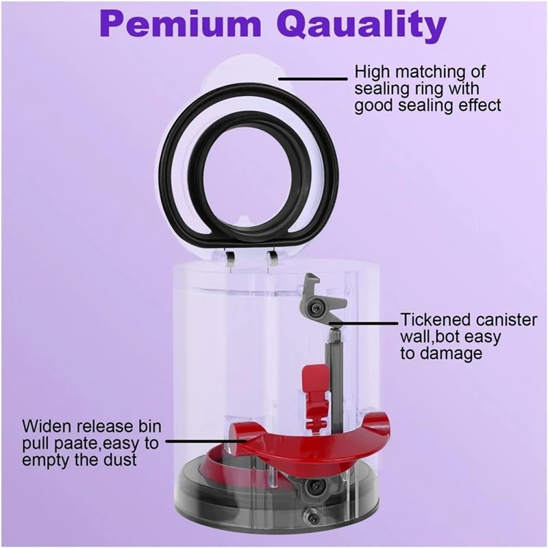 A03F Dust Bin Replacement For Dyson V12 V10SLIM SV18 SV20 Vacuum Canister Bucket with Hepa Filter